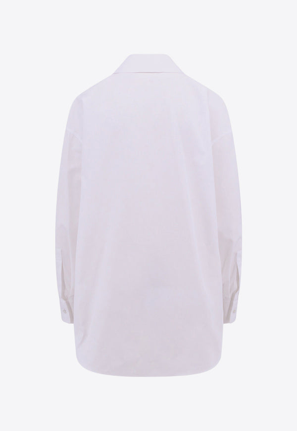 Alexander McQueen Draped Orchid Detail Shirt White 768314QAAAD_9000