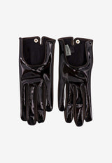 Durazzi Milano Patent Leather Gloves Black FW23G03B_B001