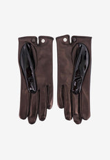 Durazzi Milano Patent Leather Gloves Black FW23G03B_B001