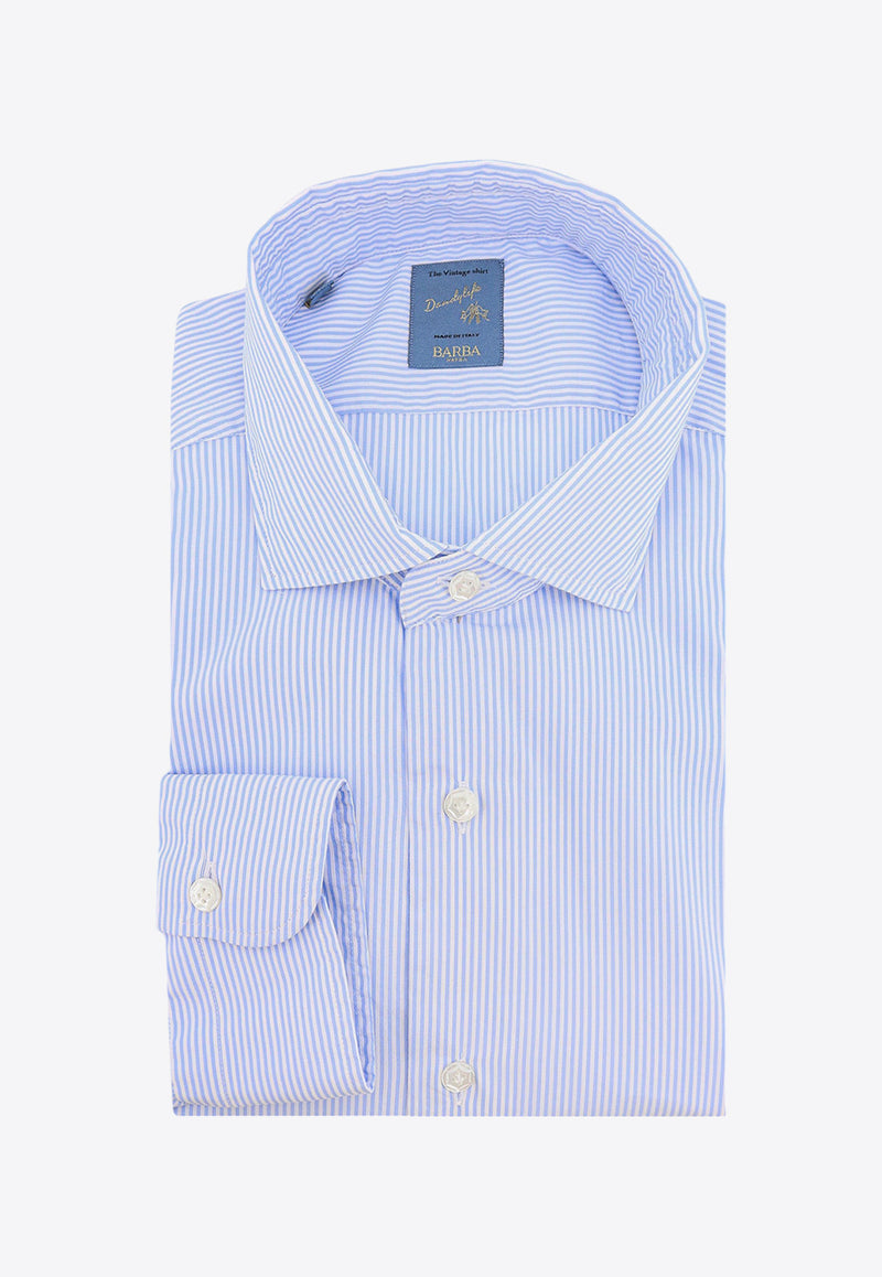 Barba Striped Long-Sleeved Shirt Blue LIU02P0136072_0001