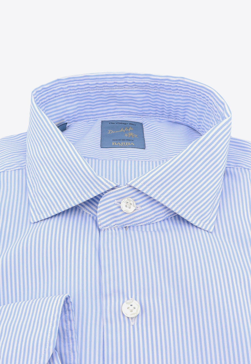 Barba Striped Long-Sleeved Shirt Blue LIU02P0136072_0001