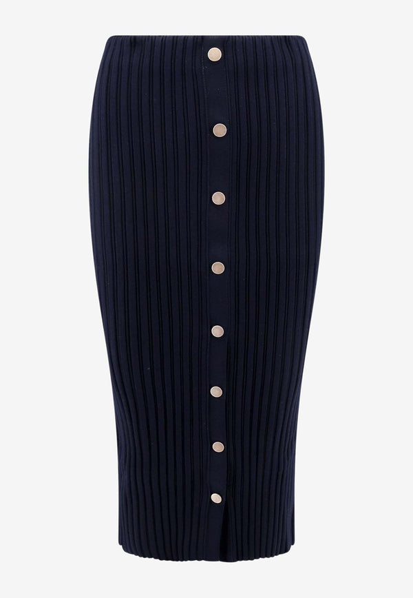 Philosophy Di Lorenzo Serafini Ribbed Midi Pencil Skirt Blue 01817103_0510