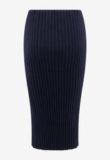 Philosophy Di Lorenzo Serafini Ribbed Midi Pencil Skirt Blue 01817103_0510