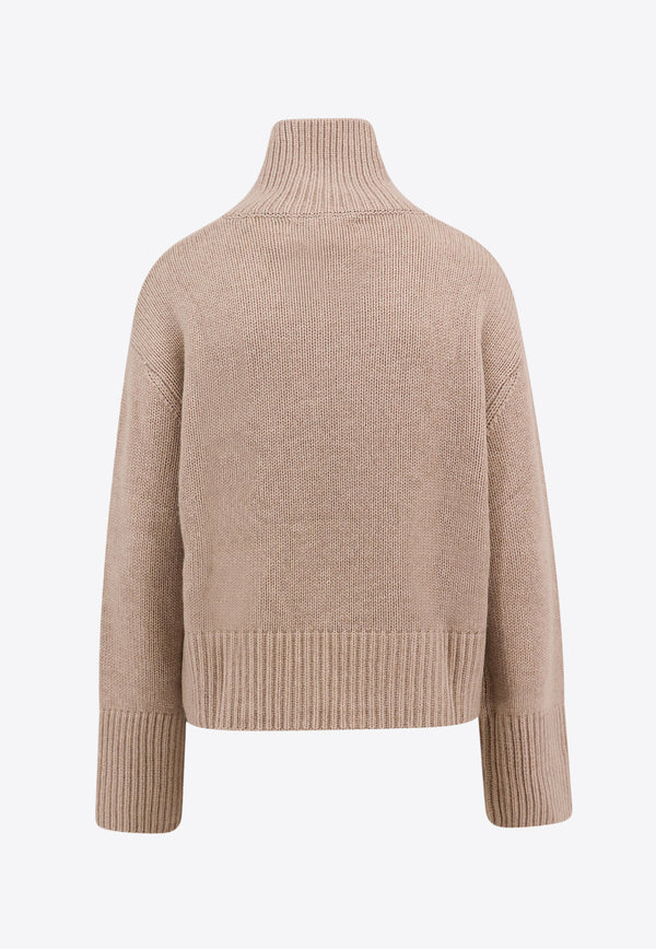 Lisa Yang High-Neck Cashmere Sweater Beige 2022098_SAND