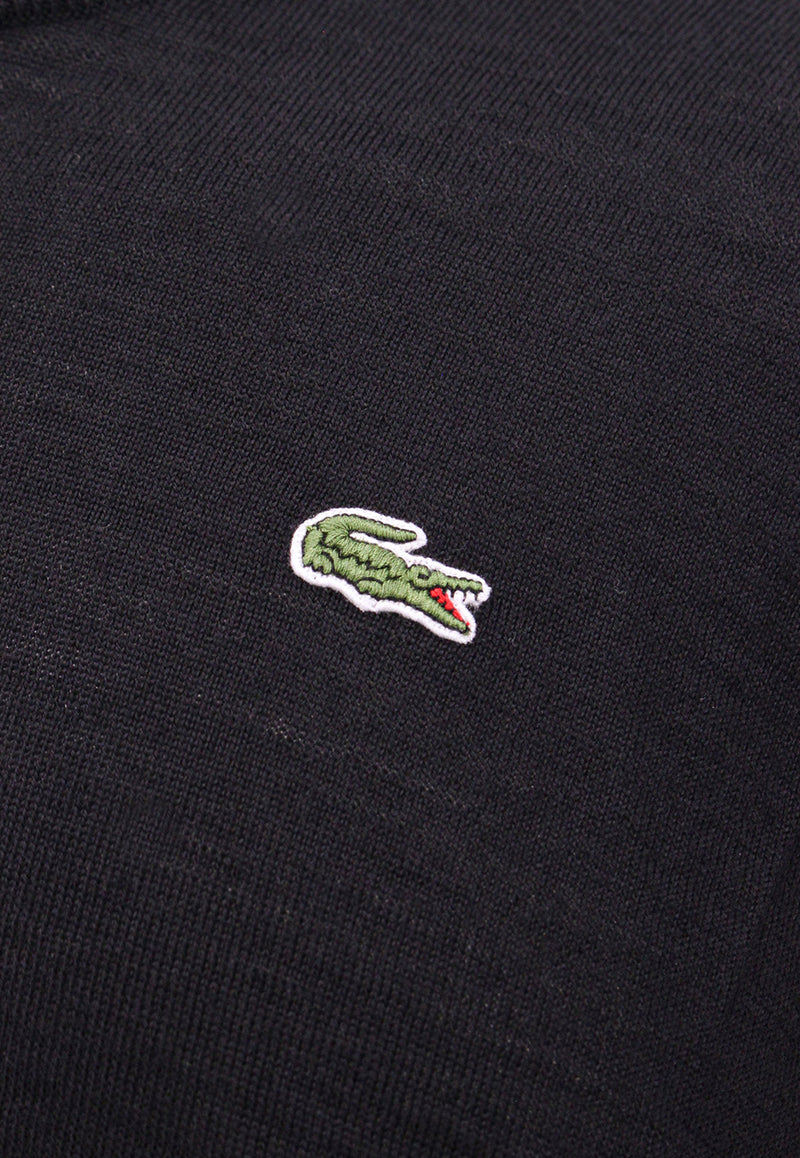 Comme Des Garçons Shirt X Lacoste Asymmetric Wool Sweater Black FLN002_BLACK