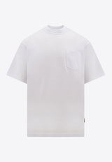 Sacai Basic Crewneck T-shirt with Zip Detail White 03377M_101