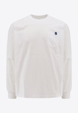 Sacai Logo Embroidered Long-Sleeved T-shirt White SCM086_101