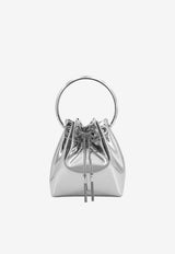 Jimmy Choo Mini Bon Bon Mirrored Leather Bucket Bag Silver BONBONXVK_SILVER