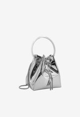 Jimmy Choo Mini Bon Bon Mirrored Leather Bucket Bag Silver BONBONXVK_SILVER