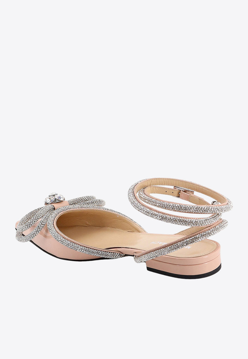 Mach 
Mach Double Bow Pointed-Toe Flats Pink R24S0017PAT_BEIGE