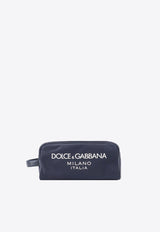 Dolce 
Gabbana Logo Print Nylon Zip Pouch Blue BT0989AG182_8C653