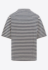 Dolce 
Gabbana Logo Embroidered Stripe T-shirt Monochrome G8RG6TG7K3P_S9000