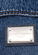 Dolce 
Gabbana Logo Plate Denim Jacket Blue G9NL5DG8KE5_S9001