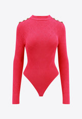 Balmain Rombus Knit Bodysuit Pink CF1BG240KF53_4DK