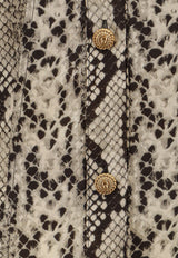 Balmain Python Print Maxi Shirt Dress
 Beige CF1RR705VE14_9AH