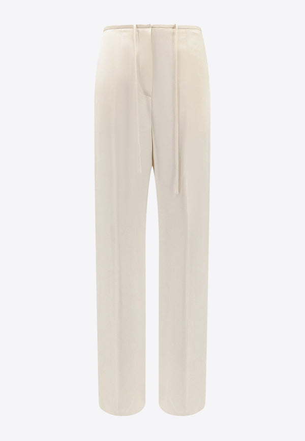 LE17SEPTEMBRE Straight-Leg Satin Pants Ivory LS2411PT004EIV_IVORY