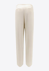 LE17SEPTEMBRE Straight-Leg Satin Pants Ivory LS2411PT004EIV_IVORY