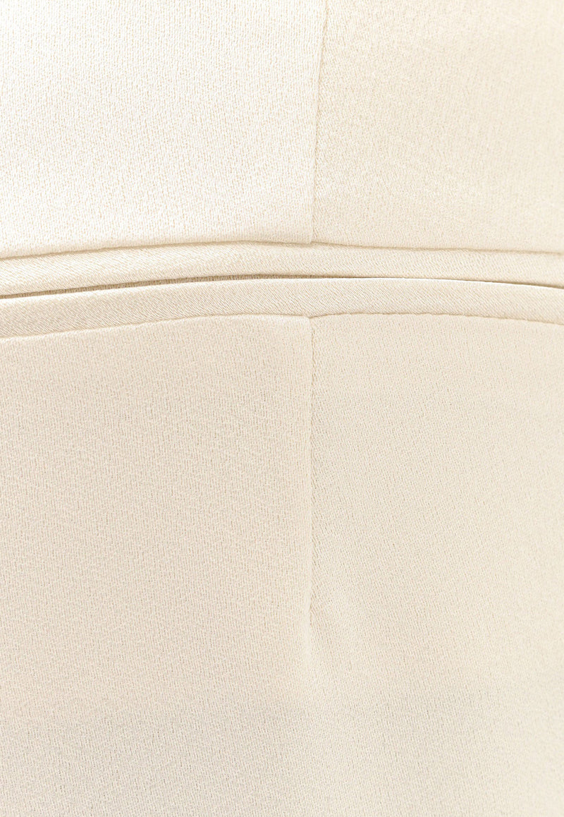 LE17SEPTEMBRE Straight-Leg Satin Pants Ivory LS2411PT004EIV_IVORY