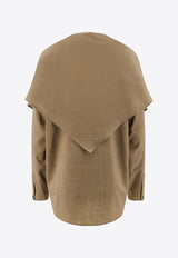 LE17SEPTEMBRE Long-Sleeved Wool Blend Blouse Brown LS2411SH001EBR_BROWN