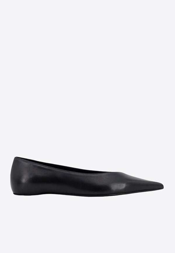 Toteme The Asymmetric Pointed Ballet Flats Black 241WAS990LE0002_001