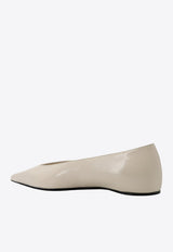 Toteme The Asymmetric Pointed Ballet Flats Beige 241WAS990LE0046_007