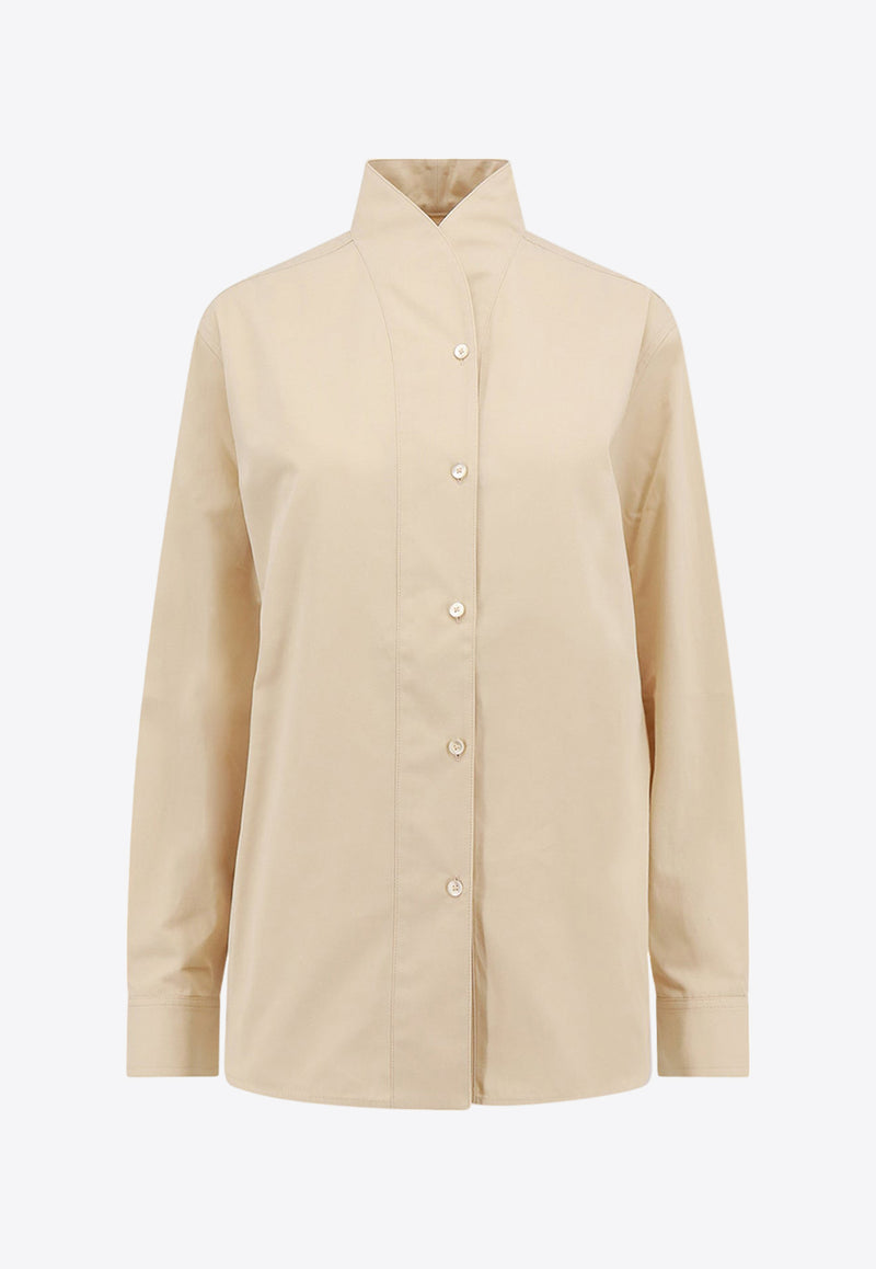 Toteme Overlay Long-Sleeved Shirt Beige 241WRT993FB0070_007