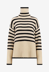 Toteme Turtleneck Striped Sweater Beige 212562758_876