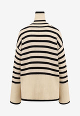 Toteme Turtleneck Striped Sweater Beige 212562758_876