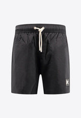 Palm Angels Logo Patch Drawstring Swim Shorts Black PMFD002R24FAB001_1001