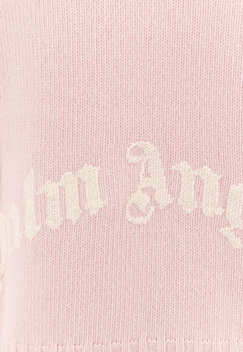 Palm Angels Logo Intarsia Wool Sweater Pink PMHE027C99KNI001_3001