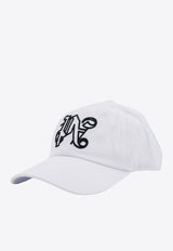 Palm Angels Embroidered Monogram Baseball Cap White PMLB094R24FAB012_0110