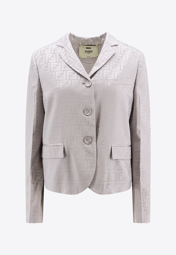 Fendi Single-Breasted Logo Jacquard Blazer FJ7419AJ0Z_F0L87