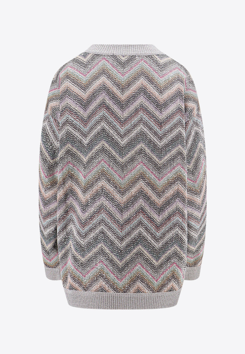 Missoni V-neck Zigzag Sweater Multicolor DS24SN0JBC0045_L002B