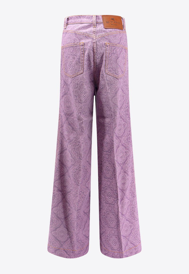 Etro Geometric Print Flared Pants Purple WRNB0004AK034_X0876