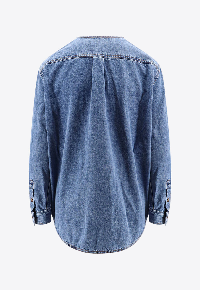 Toteme Long-Sleeved Denim Shirt Blue 242WRT1746FB0045_167