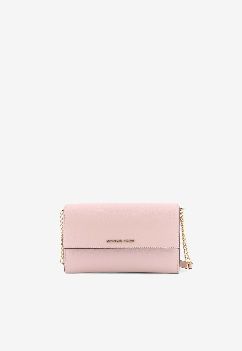 Michael Kors Logo Plaque Leather Clutch Pink 32R4GJ6C9L_187