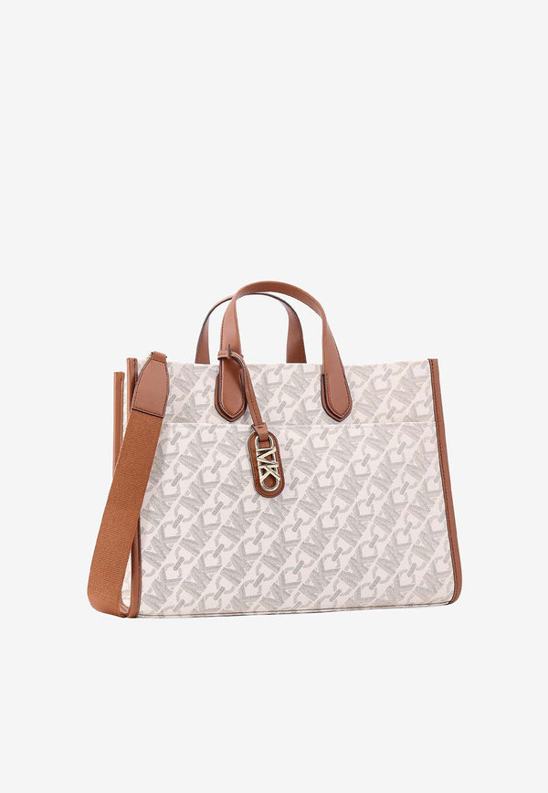 Michael Kors Large Gigi Empire Canvas Tote Bag Vanilla 30H3G3GT3B_099