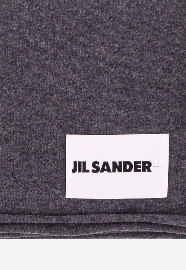 Jil Sander Logo Patch Cashmere Scarf Gray J47TE0018J13204_030