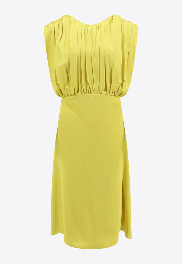 Jil Sander Sleeveless Satin Midi Dress Yellow J01CT0161J76018_341