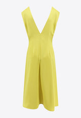 Jil Sander Sleeveless Satin Midi Dress Yellow J01CT0161J76018_341