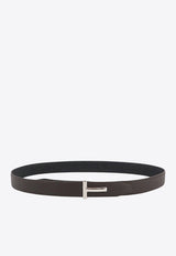 Tom Ford T Buckle Leather Belt Brown TB224LCL236S_3BN06