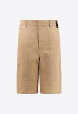 Fendi Logo Patch Bermuda Shorts  Beige FB0968AR96_F1MTK