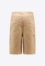 Fendi Logo Patch Bermuda Shorts  Beige FB0968AR96_F1MTK