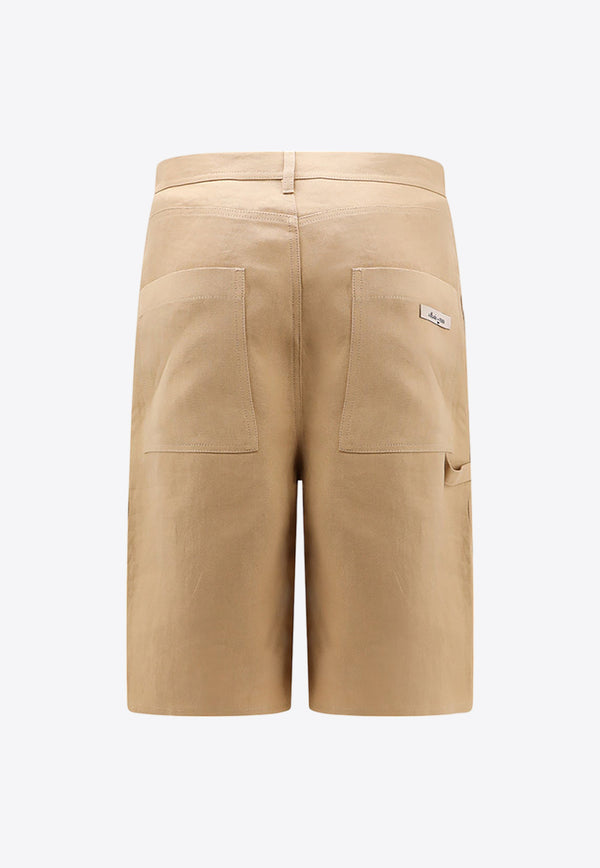 Fendi Logo Patch Bermuda Shorts  Beige FB0968AR96_F1MTK