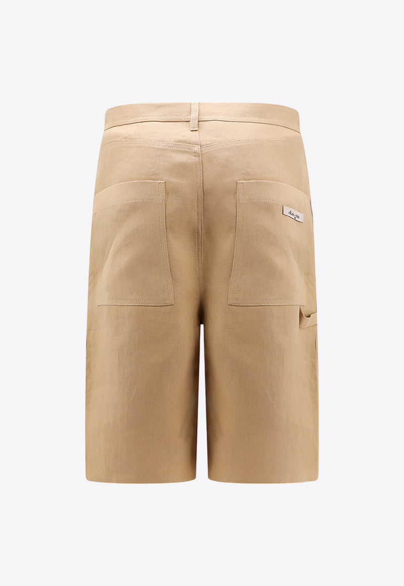 Fendi Logo Patch Bermuda Shorts  Beige FB0968AR96_F1MTK