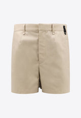 Fendi High-Waist Tailored Wool Shorts Beige FB0978AR8T_F1MTE