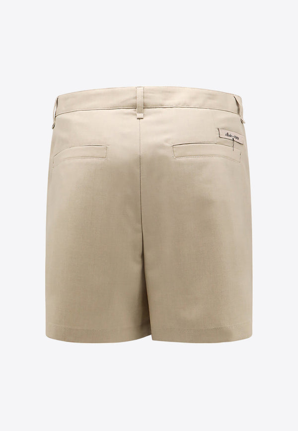 Fendi High-Waist Tailored Wool Shorts Beige FB0978AR8T_F1MTE