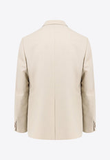 Fendi Single-Breasted Wool Blazer Beige FJ0798AR8T_F1MTE