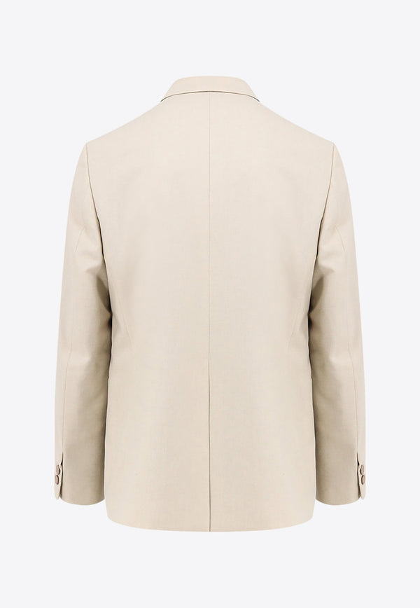 Fendi Single-Breasted Wool Blazer Beige FJ0798AR8T_F1MTE