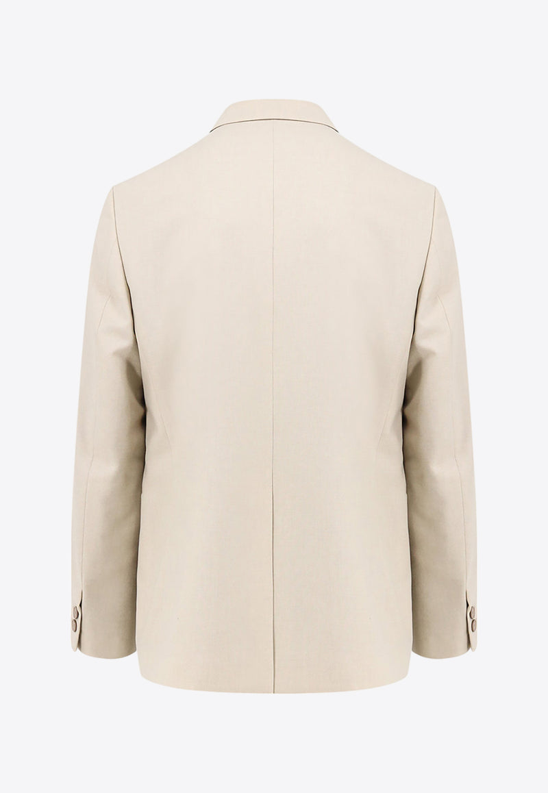 Fendi Single-Breasted Wool Blazer Beige FJ0798AR8T_F1MTE